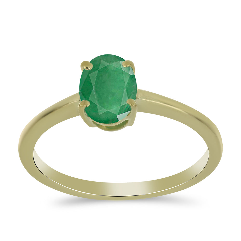 Arannyal Bevont Ezüst Gyűrű Brazil Smaragddal 3 