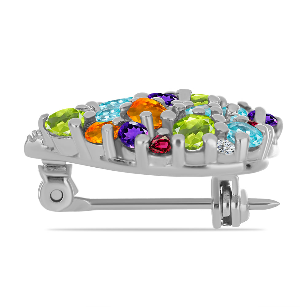 Ezüst Bross Marokkói Ametiszttel és Rio Golden Citrinnel 2 