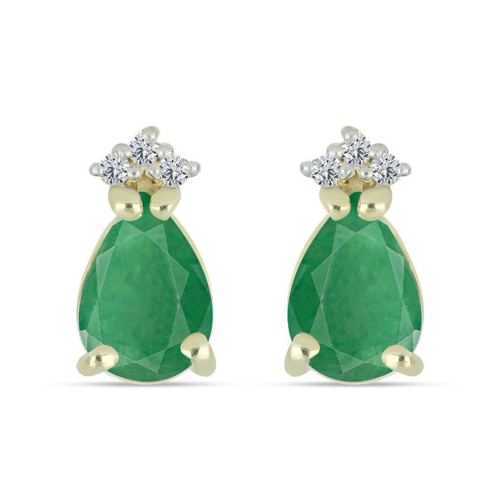 Arannyal Bevont Ezüst Fülbevaló Brazil Smaragddal és Fehér Topázzal 1 