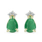 Arannyal Bevont Ezüst Fülbevaló Brazil Smaragddal és Fehér Topázzal