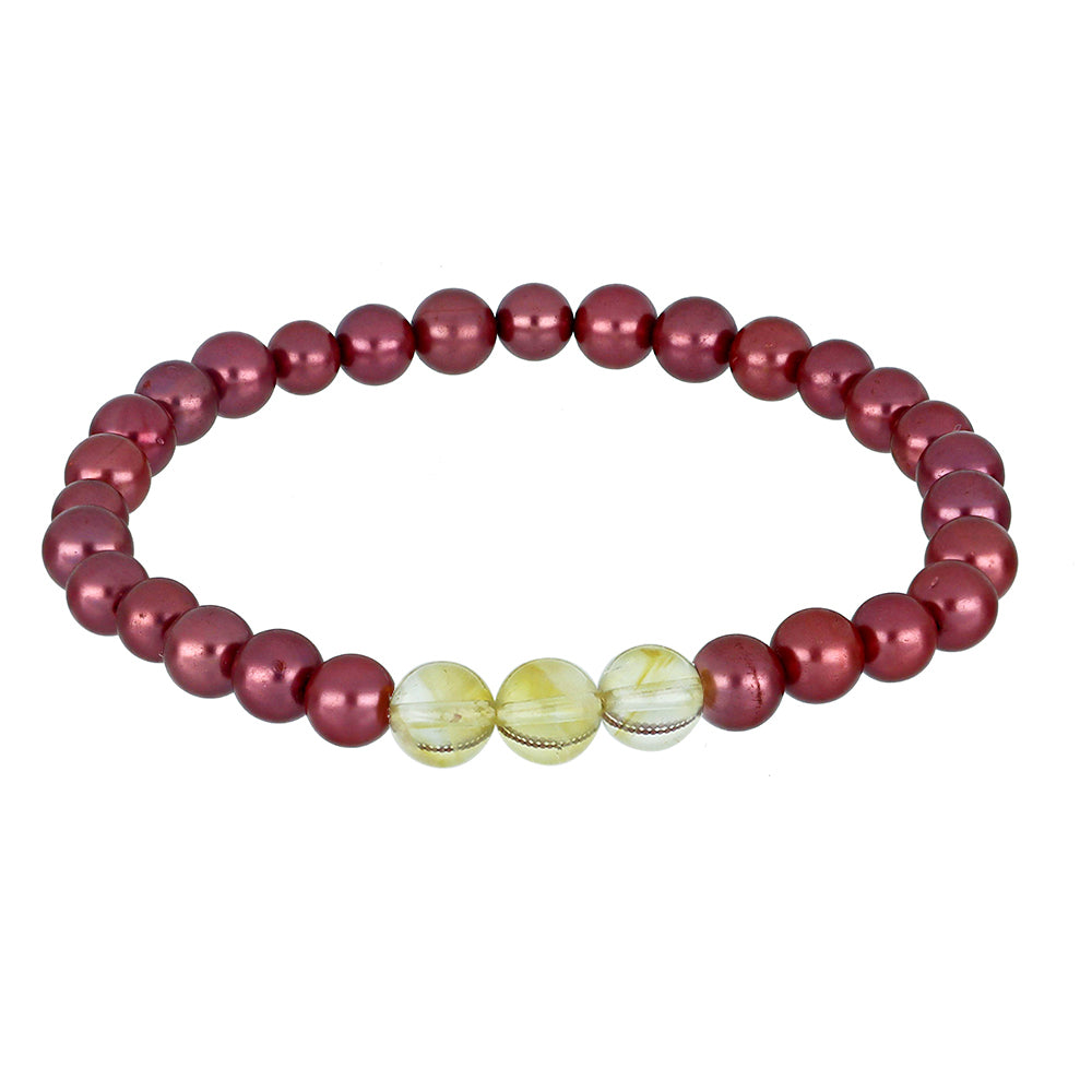 Nugget Szett Lila színű Édesvízi Kagylógyönggyel és Ural Citrinnel ( Nyaklánc+Fülbevaló+Karkötő )