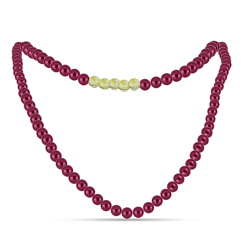 Nugget Szett Lila színű Édesvízi Kagylógyönggyel és Ural Citrinnel ( Nyaklánc+Fülbevaló+Karkötő )