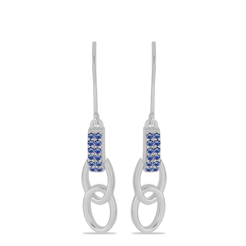 Ezüst Fülbevaló Minősített laboratóriumban előállított Királykék Moissanite-tel 1 