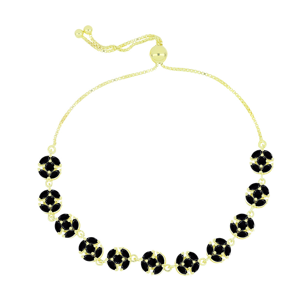 Arannyal Bevont Ezüst Karkötő Fekete Spinellel 1 