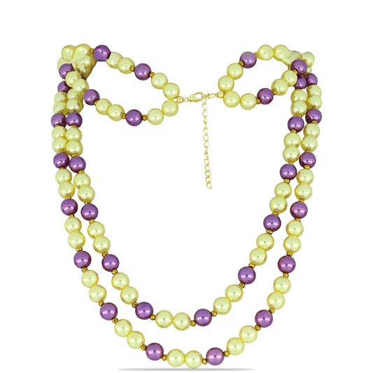 Arannyal Bevont Ezüst Nyaklánc Barackszínű Édesvízi Kagylógyönggyel és Cerro Bolívar Hematittal