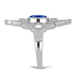 Ezüst Gyűrű Ausztrál Kék Zafírral és Fehér Topázzal