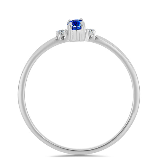 Ezüst Gyűrű Ausztrál Kék Zafírral és Fehér Topázzal