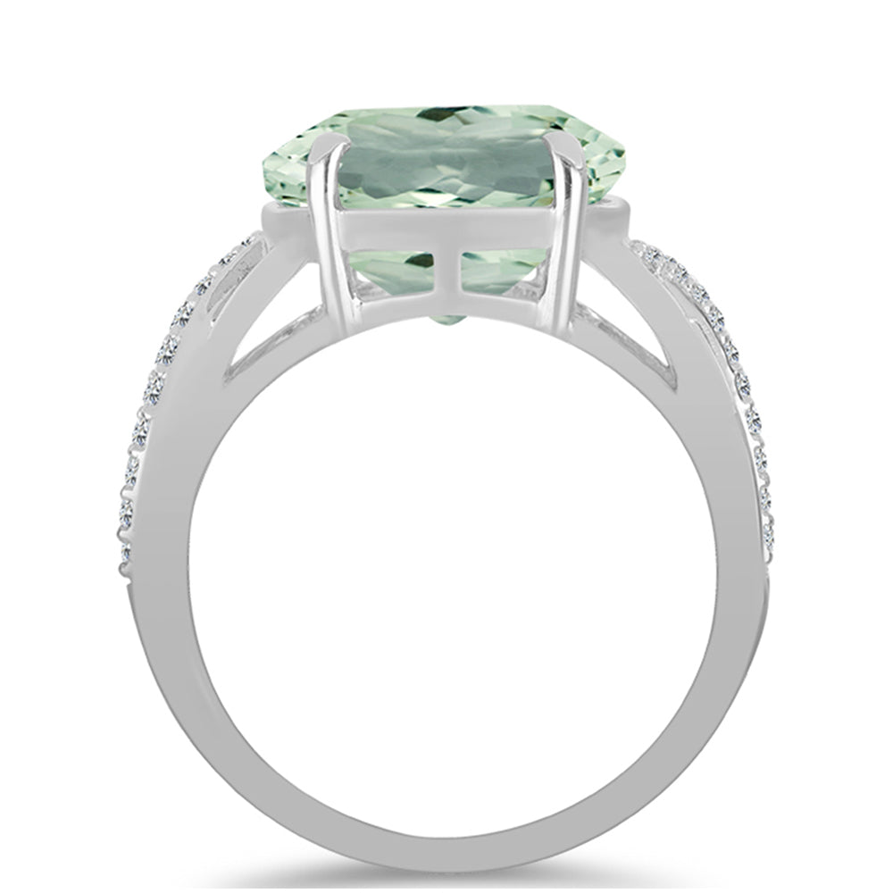 Ezüst Gyűrű Zöld Ametiszttel és Fehér Topázzal 2 