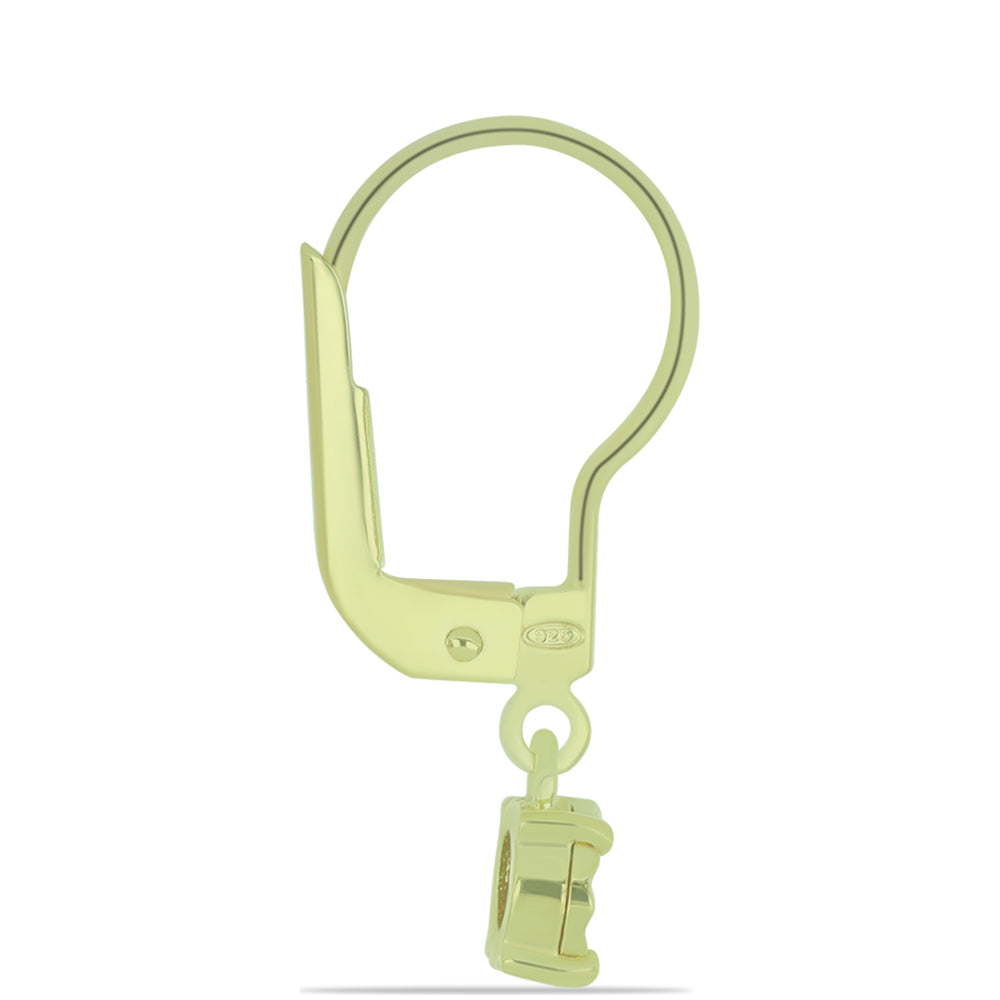 Arannyal Bevont Ezüst Fülbevaló Vörös Gyémánttal 2 