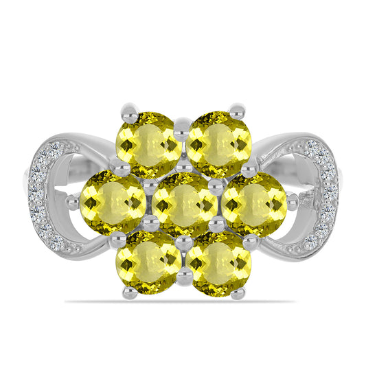 Ezüst Gyűrű Citrom Topázzal és Fehér Topázzal