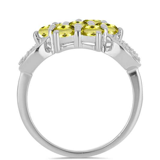 Ezüst Gyűrű Citrom Topázzal és Fehér Topázzal