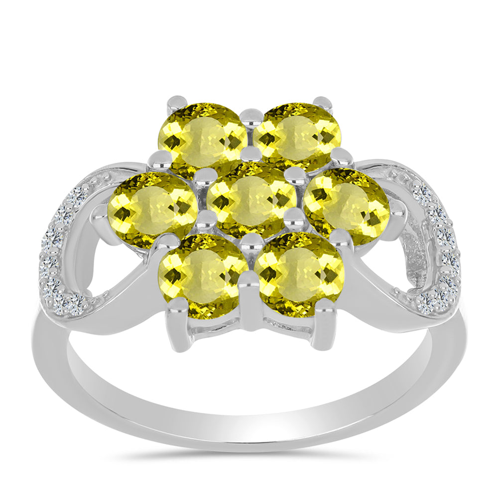 Ezüst Gyűrű Citrom Topázzal és Fehér Topázzal