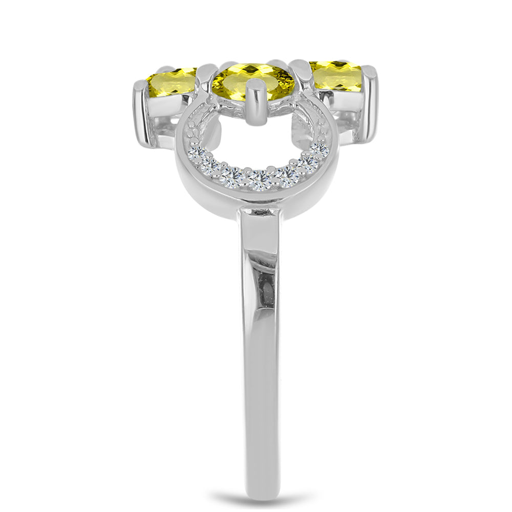 Ezüst Gyűrű Citrom Topázzal és Fehér Topázzal