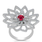 Ezüst Gyűrű Madagaszkári Rubinnal és Fehér Topázzal