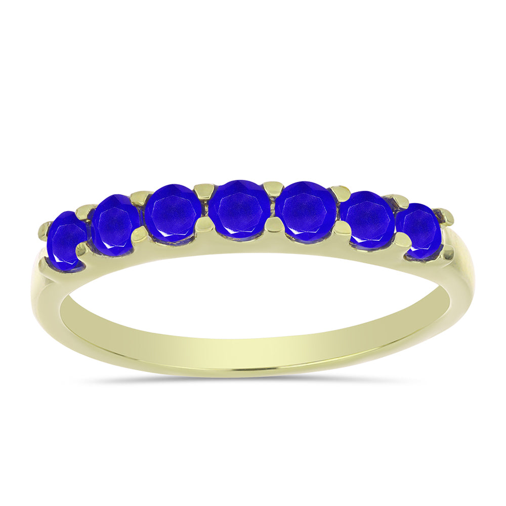 Arannyal Bevont Ezüst Gyűrű Kék Acháttal 1 