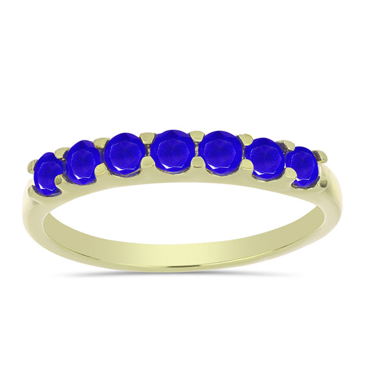 Arannyal Bevont Ezüst Gyűrű Kék Acháttal