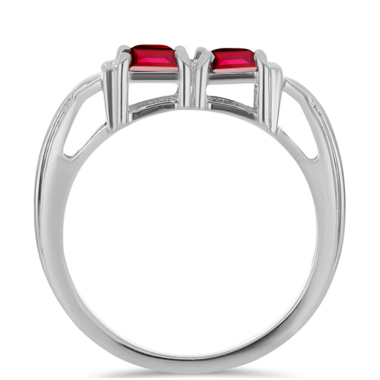 Ezüst Gyűrű Barton Gránáttal és Fehér Topázzal