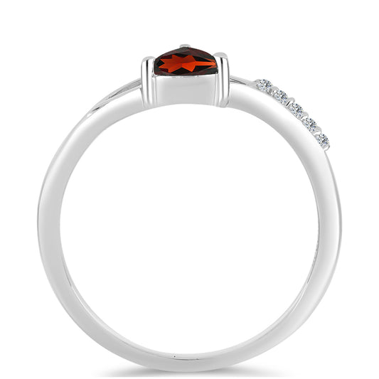 Ezüst Gyűrű Barton Gránáttal és Fehér Topázzal