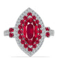 Ezüst Gyűrű Madagaszkári Rubinnal és Fehér Topázzal