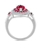 Ezüst Gyűrű Madagaszkári Rubinnal és Fehér Topázzal