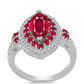 Ezüst Gyűrű Madagaszkári Rubinnal és Fehér Topázzal