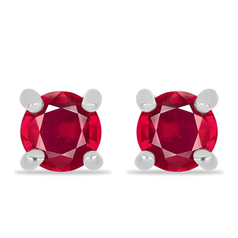 Ezüst Fülbevaló Madagaszkári Rubinnal