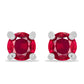 Ezüst Fülbevaló Madagaszkári Rubinnal