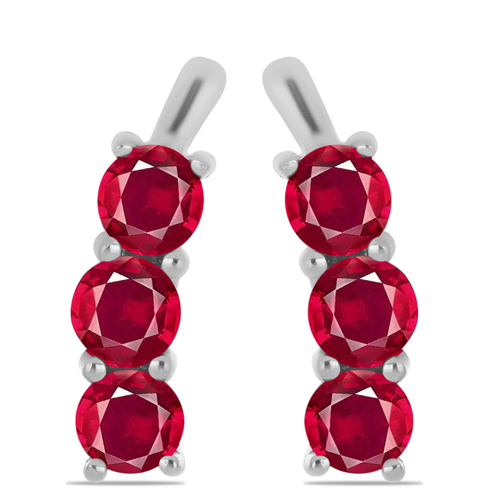 Ezüst Fülbevaló Madagaszkári Rubinnal 1 