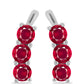 Ezüst Fülbevaló Madagaszkári Rubinnal