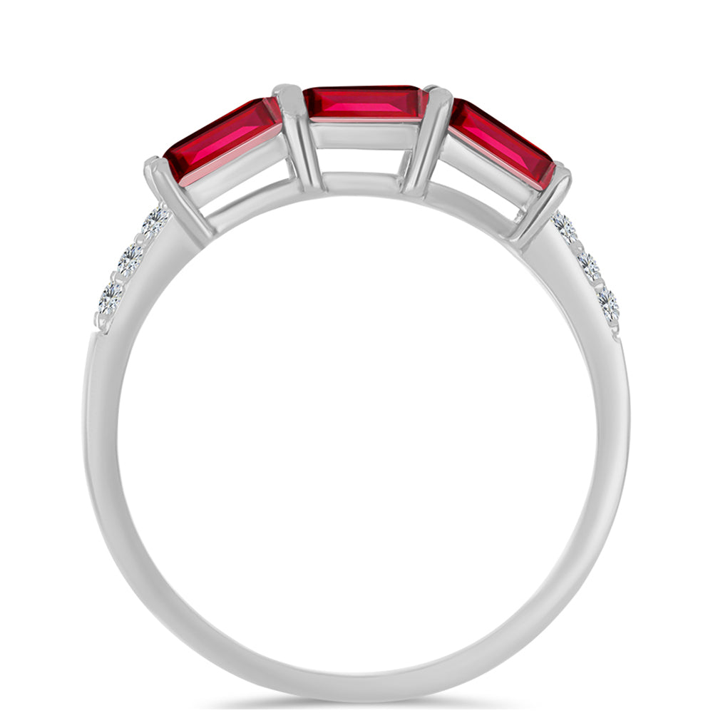 Ezüst Gyűrű Madagaszkári Rubinnal és Fehér Topázzal 2 