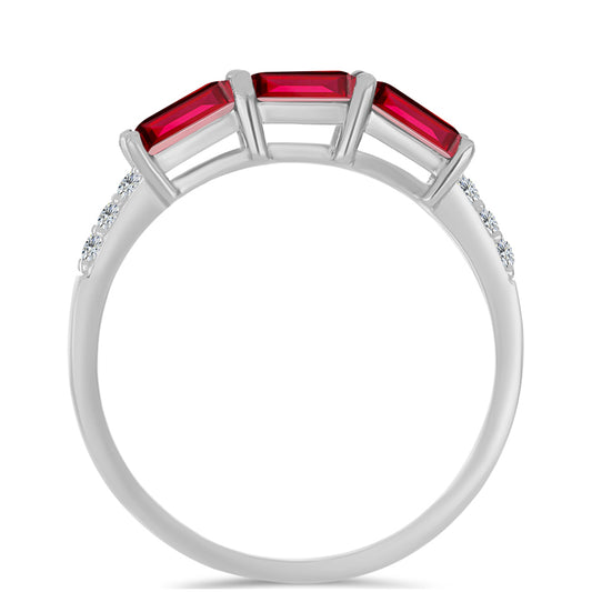 Ezüst Gyűrű Madagaszkári Rubinnal és Fehér Topázzal