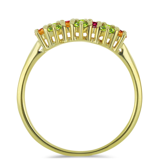 Arannyal Bevont Ezüst Gyűrű Csakra Tourmalinnal