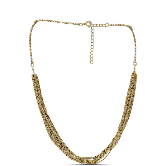 Arannyal Bevont Ezüst Lánc ( Nyaklánc )