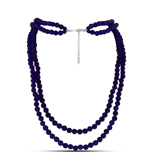 Ezüst Nyaklánc Bíbor Jádéval