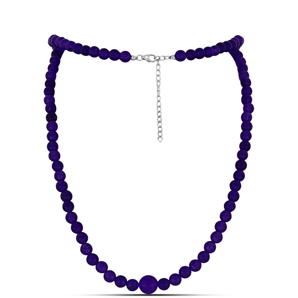 Ezüst Nyaklánc Bíbor Jádéval 1 