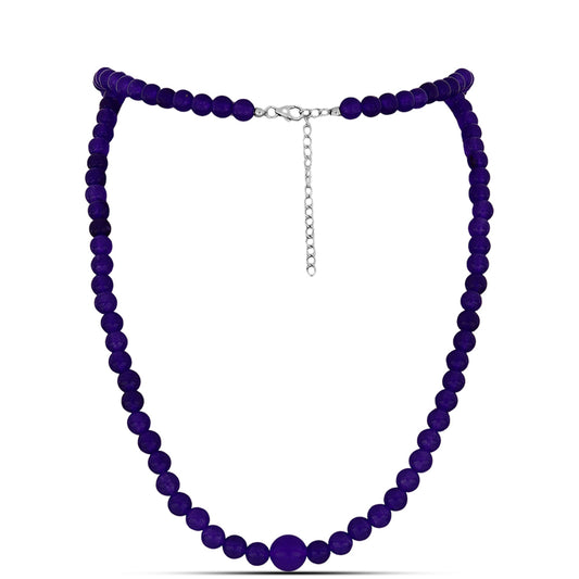 Ezüst Nyaklánc Bíbor Jádéval