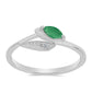 Ezüst Gyűrű Brazil Smaragddal és Fehér Topázzal