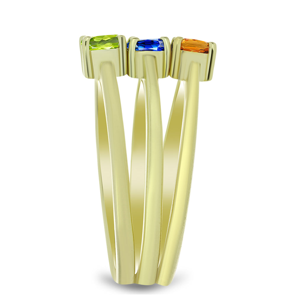 Arannyal Bevont Ezüst Szett Ausztrál Kék Zafírral és Padparadschai Zafírral ( Gyűrű ) 4 