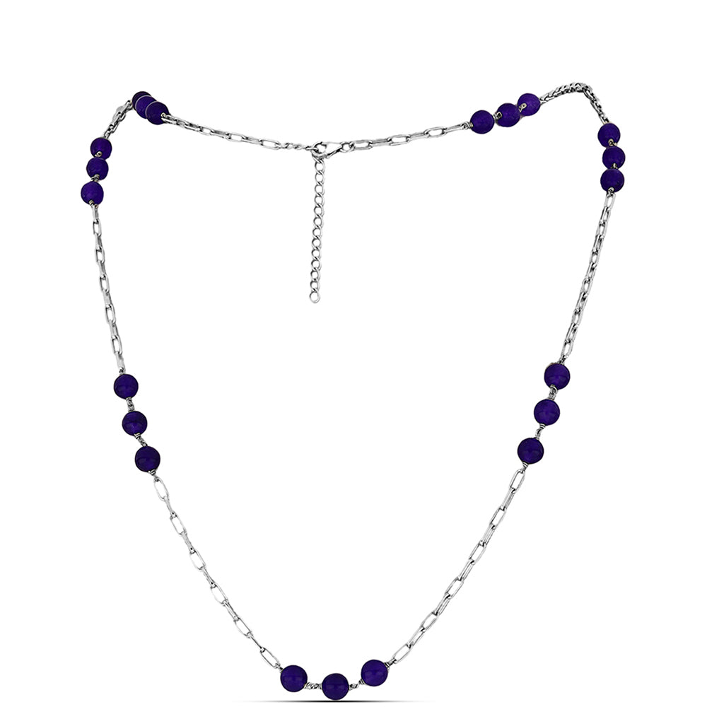 Ezüst Nyaklánc Bíbor Jádéval 1 