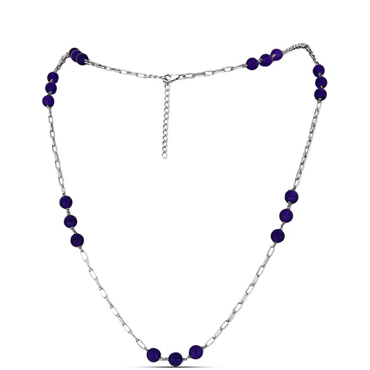 Ezüst Nyaklánc Bíbor Jádéval