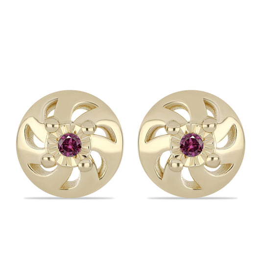 Arannyal Bevont Ezüst Szett Bíbor Gyémánttal ( Fülbevaló+Gyűrű+Medál )