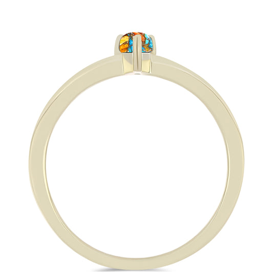 Arannyal Bevont Ezüst Gyűrű Osztriga Türkizzel