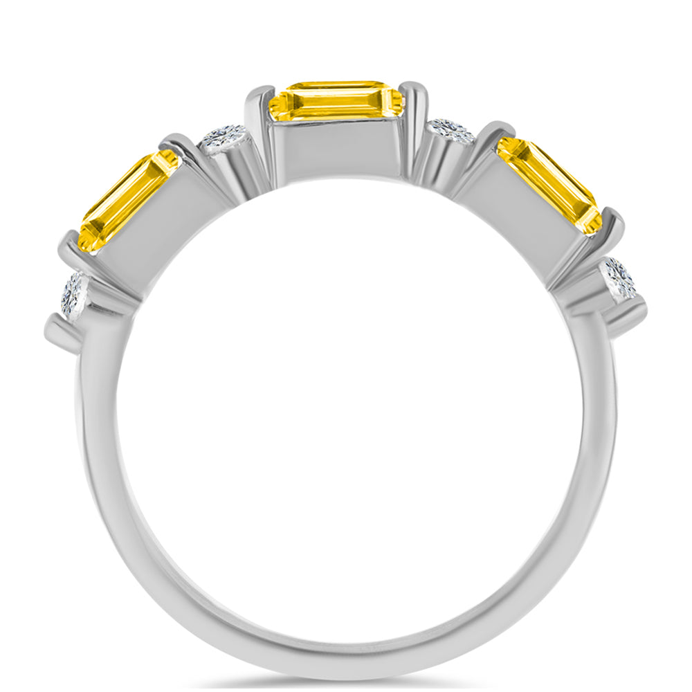 Ezüst Gyűrű Ural Citrinnel és Fehér Topázzal 3 