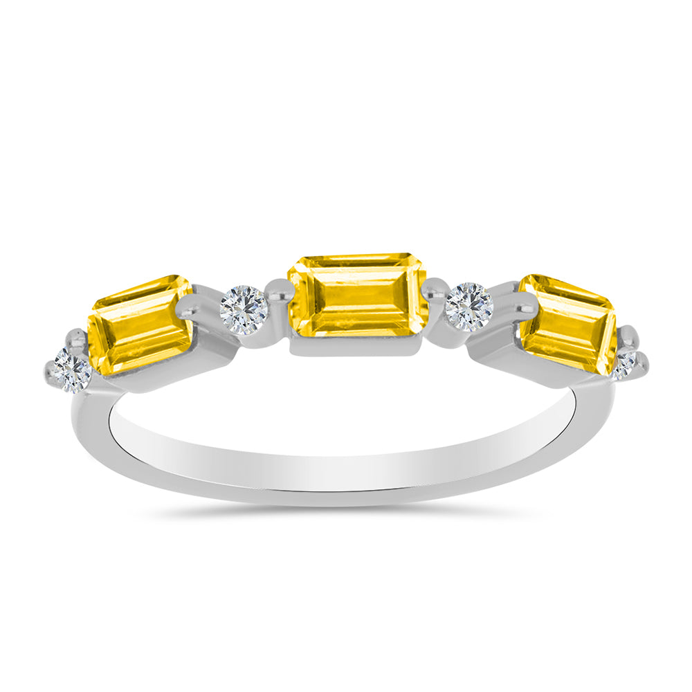 Ezüst Gyűrű Ural Citrinnel és Fehér Topázzal