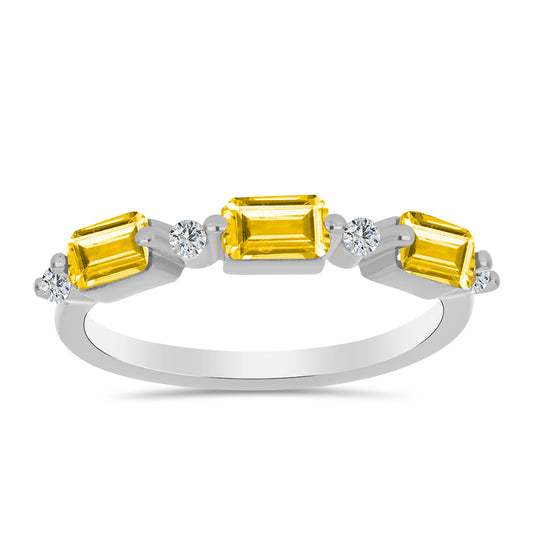 Ezüst Gyűrű Ural Citrinnel és Fehér Topázzal