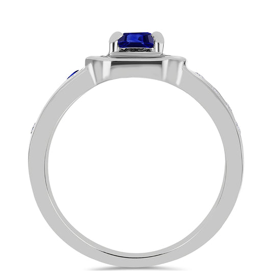 Ezüst Gyűrű Ausztrál Kék Zafírral és Fehér Topázzal