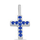 Kereszt Ezüst Medál Ausztrál Kék Zafírral
