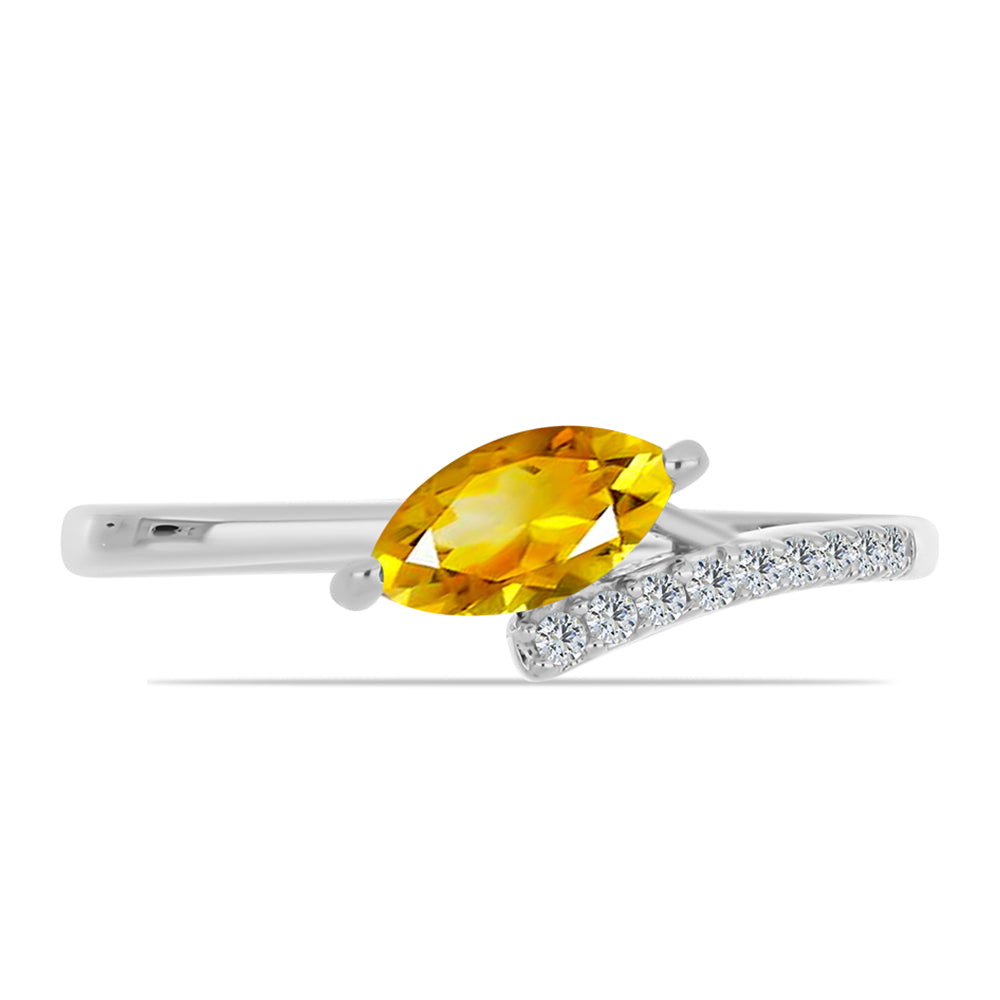 Ezüst Gyűrű Ural Citrinnel és Fehér Topázzal 2 