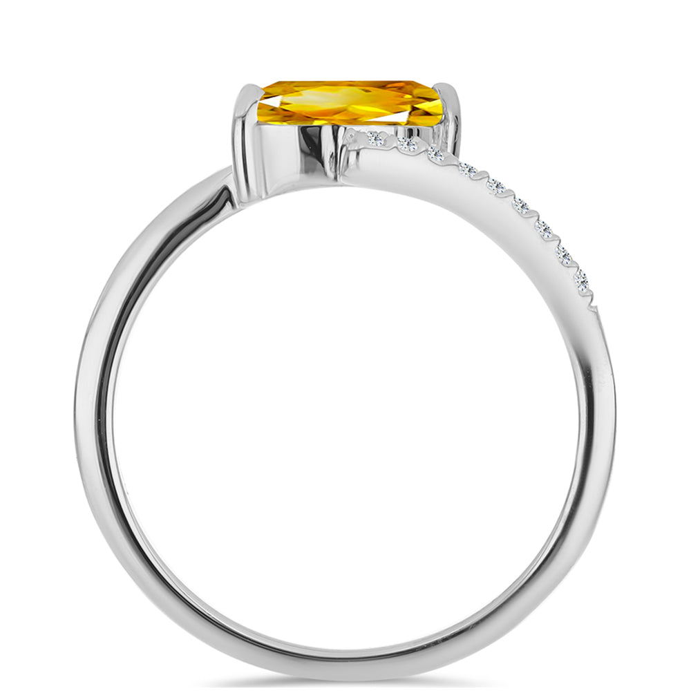 Ezüst Gyűrű Ural Citrinnel és Fehér Topázzal