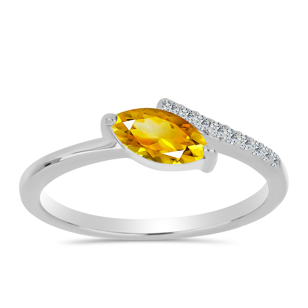 Ezüst Gyűrű Ural Citrinnel és Fehér Topázzal 1 